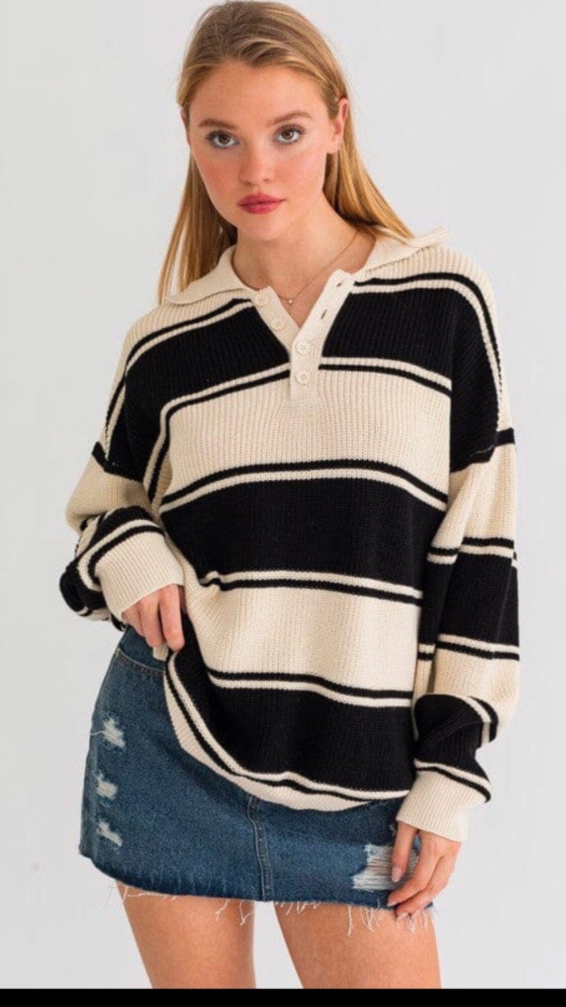 Gwen V Neck Jumper in Off White - Glue Store