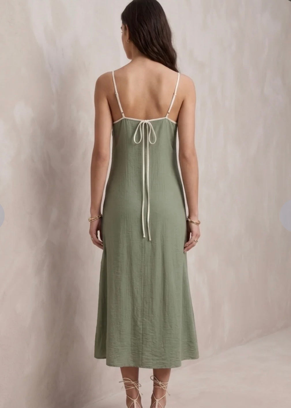 Matcha Green Spaghetti Strap Maxi Dress