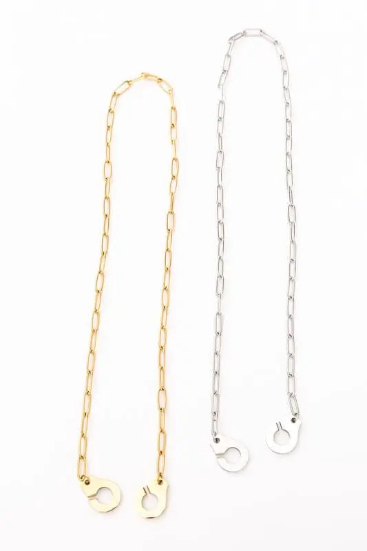 18K STAINLESS STEEL HANDCUFF NECKLACE Aili's Corner