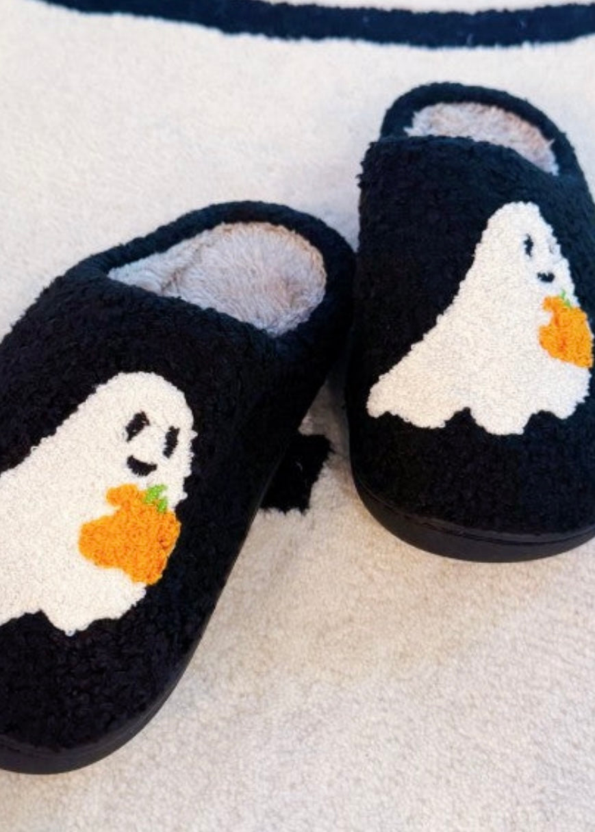 Spooky Ghost Cozy Slippers Ellison and Young