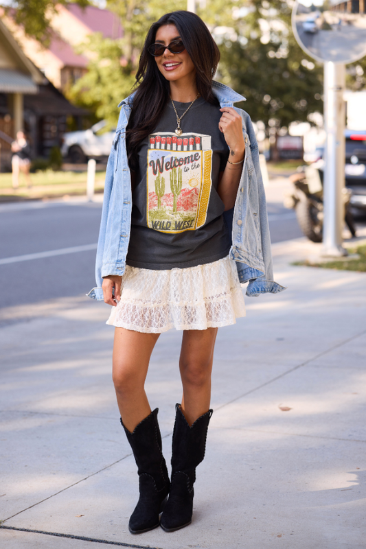 Western Matchbox Dark Grey Graphic Tee