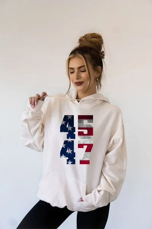 45 47 Trump America Graphic Hoodie Trump sweatshirt Poet Street Boutique Soft Cream S