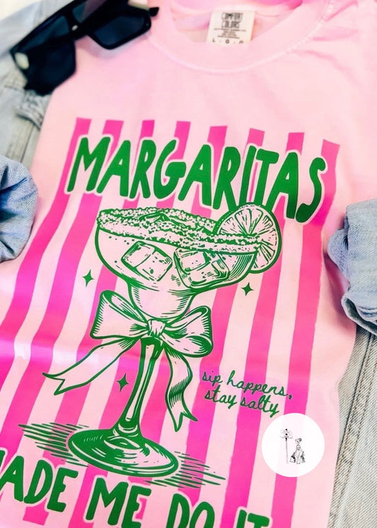 Margaritas Made Me Do It Cotton Graphic Tee Poet Street Boutique