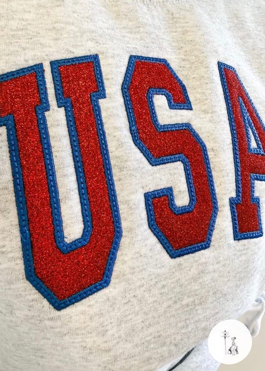 USA Print Sweatshirt Poet Street Boutique