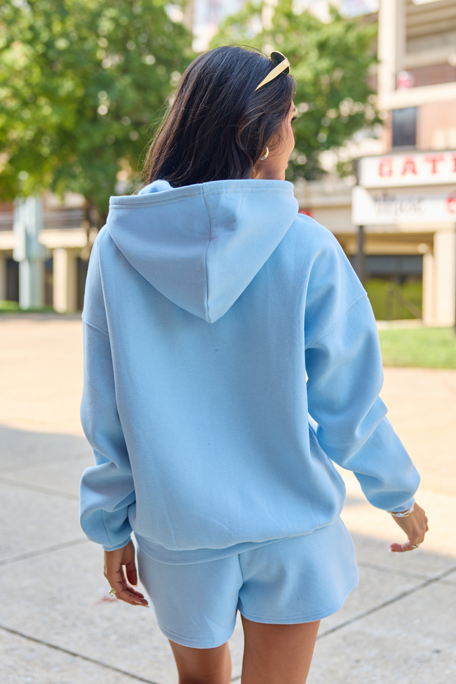 Gameday Football Light Blue Graphic Hoodie