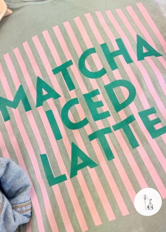 Matcha Iced Latte Cotton Graphic Tee
