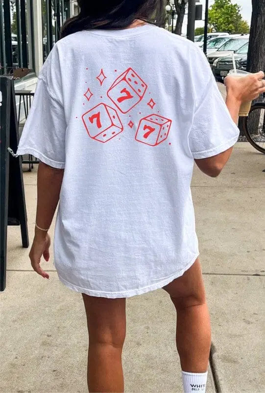 777 Lucky Dice Softstyle Graphic Tee graphic tee Poet Street Boutique White L