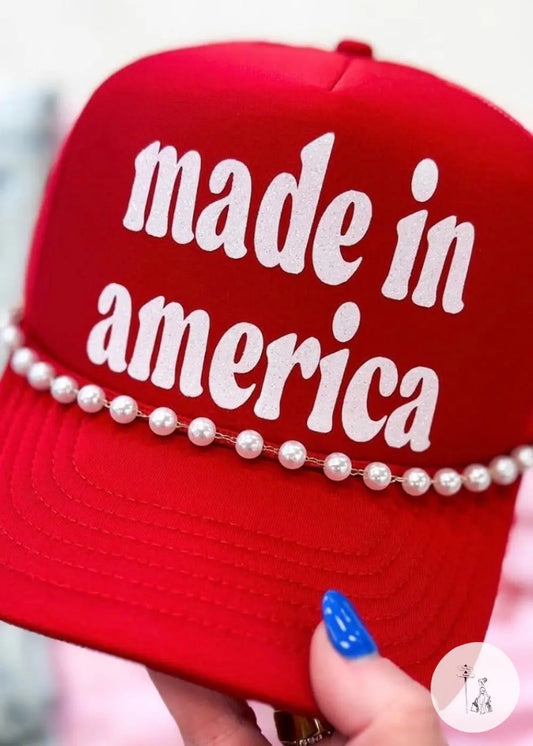 Made In America Puff Print Trucker Hat Poet Street Boutique