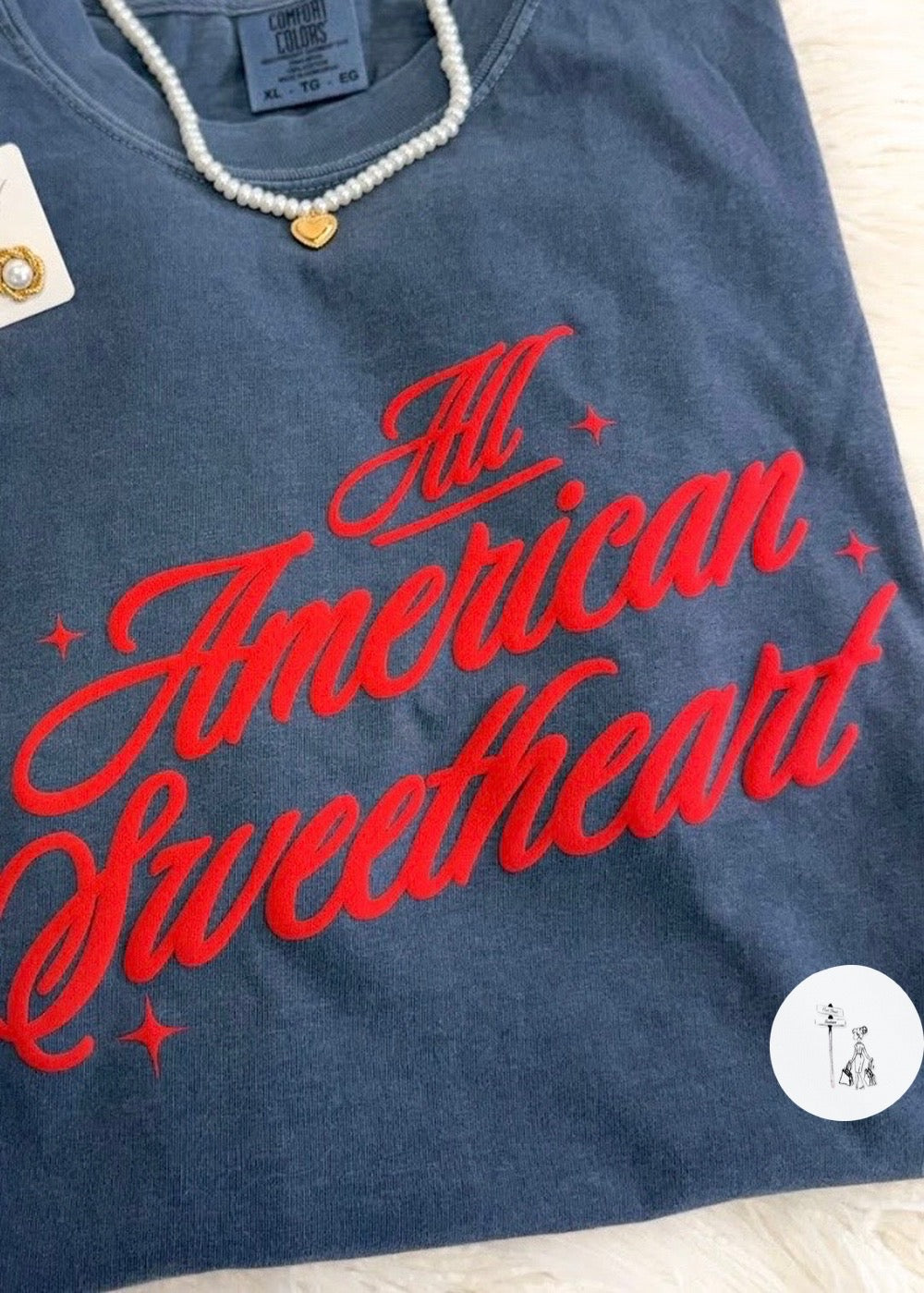 All American Sweetheart Puff Print Tee