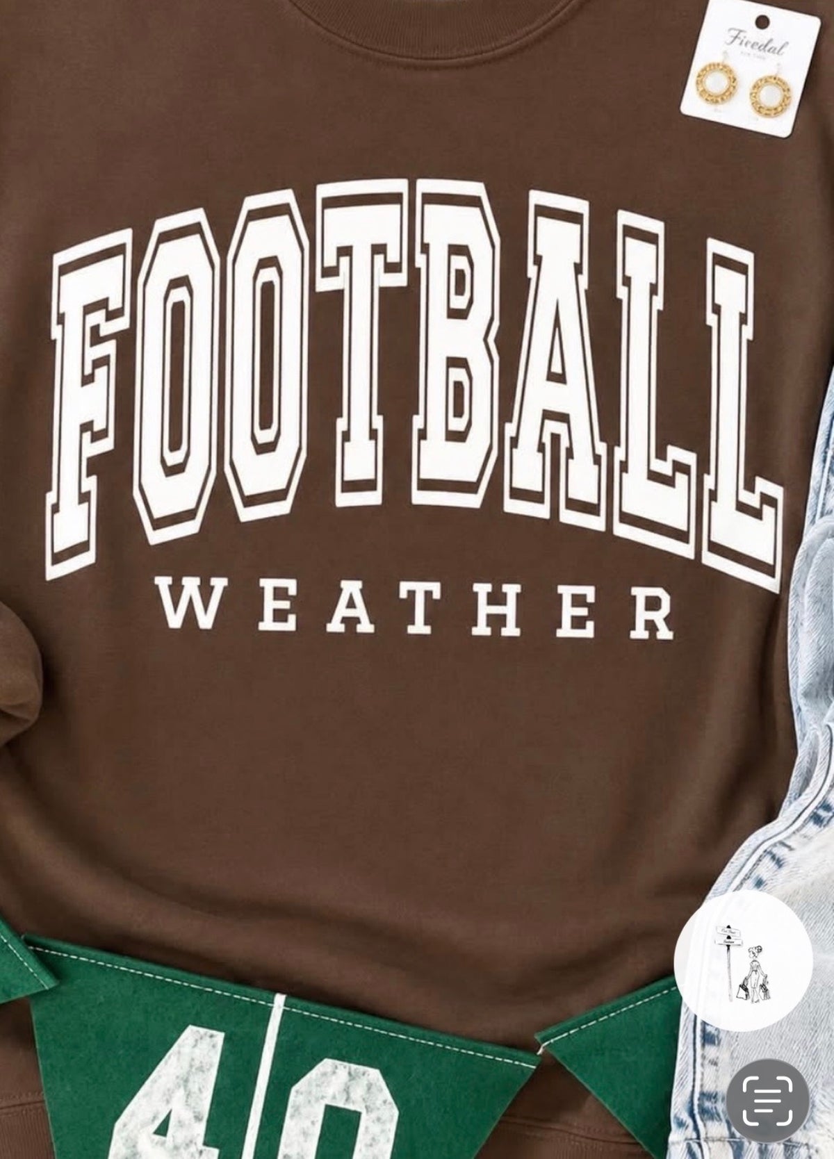 Football Weather Puff Print Sweatshirt
