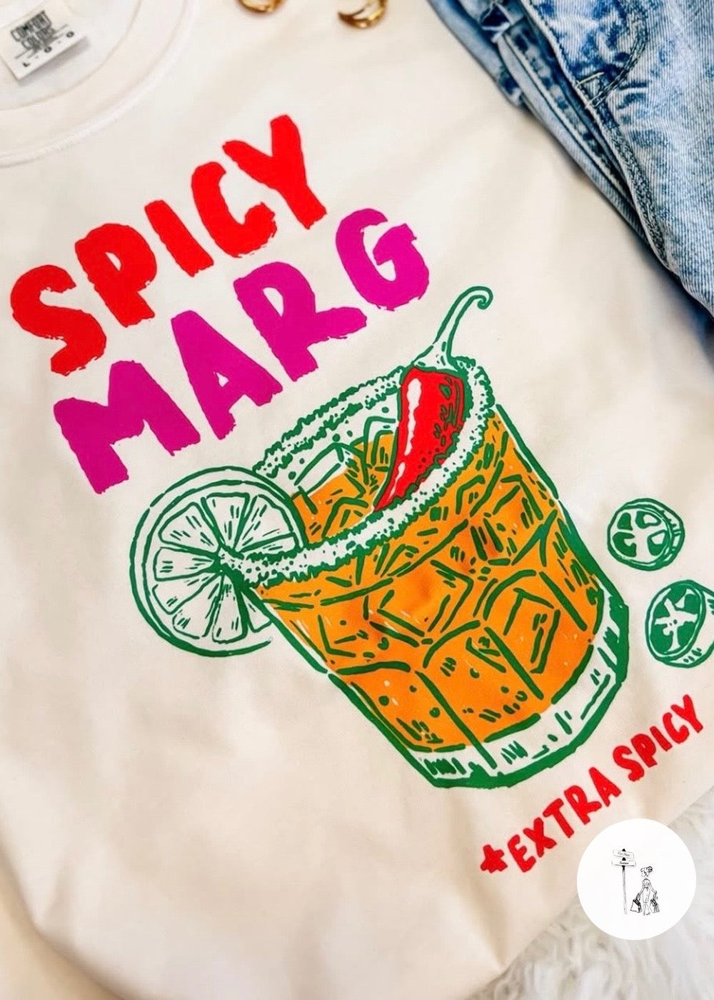 Spicy Marg Extra Spicy Cotton Graphic Tee Poet Street Boutique