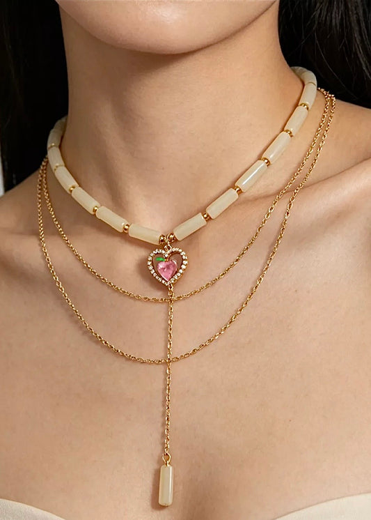 Layered Heart Pendant Necklace