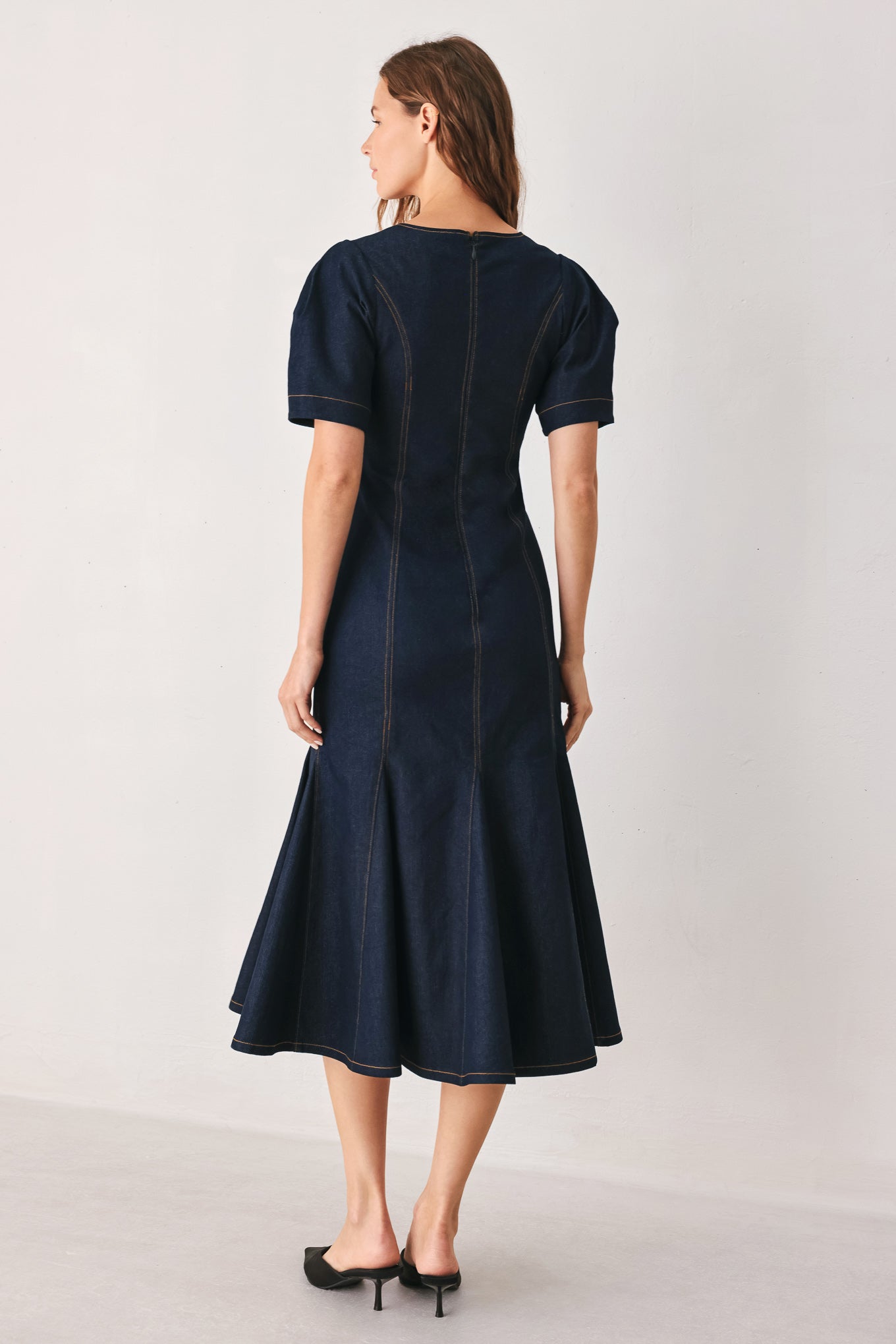 Flying Tomato After Dark Denim Midi Dress