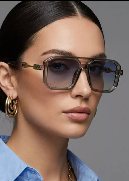 Oversized Square Sunglasses with Gradient Lenses