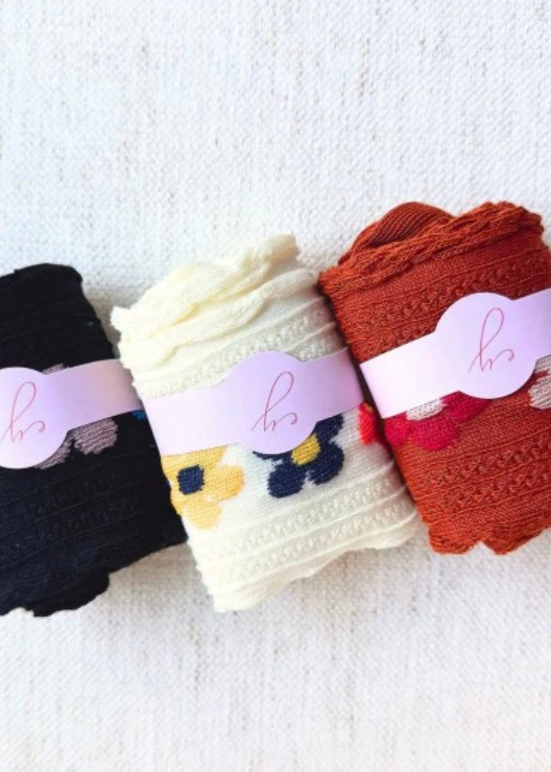 Side Garden Flower Socks Set Of 3 Ellison and Young
