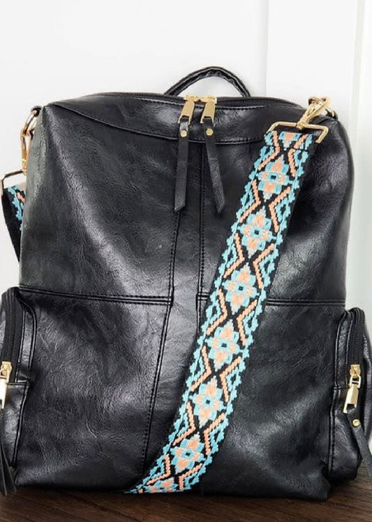 Charis Convertible Vegan Leather Backpack 2 Straps Dani & Em