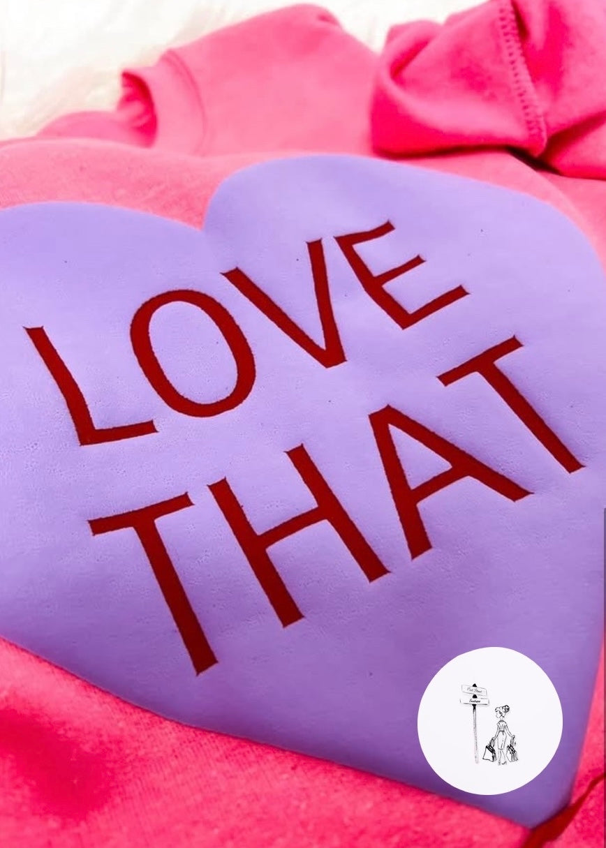 Love That Candy Heart Puff Print Sweatshirt