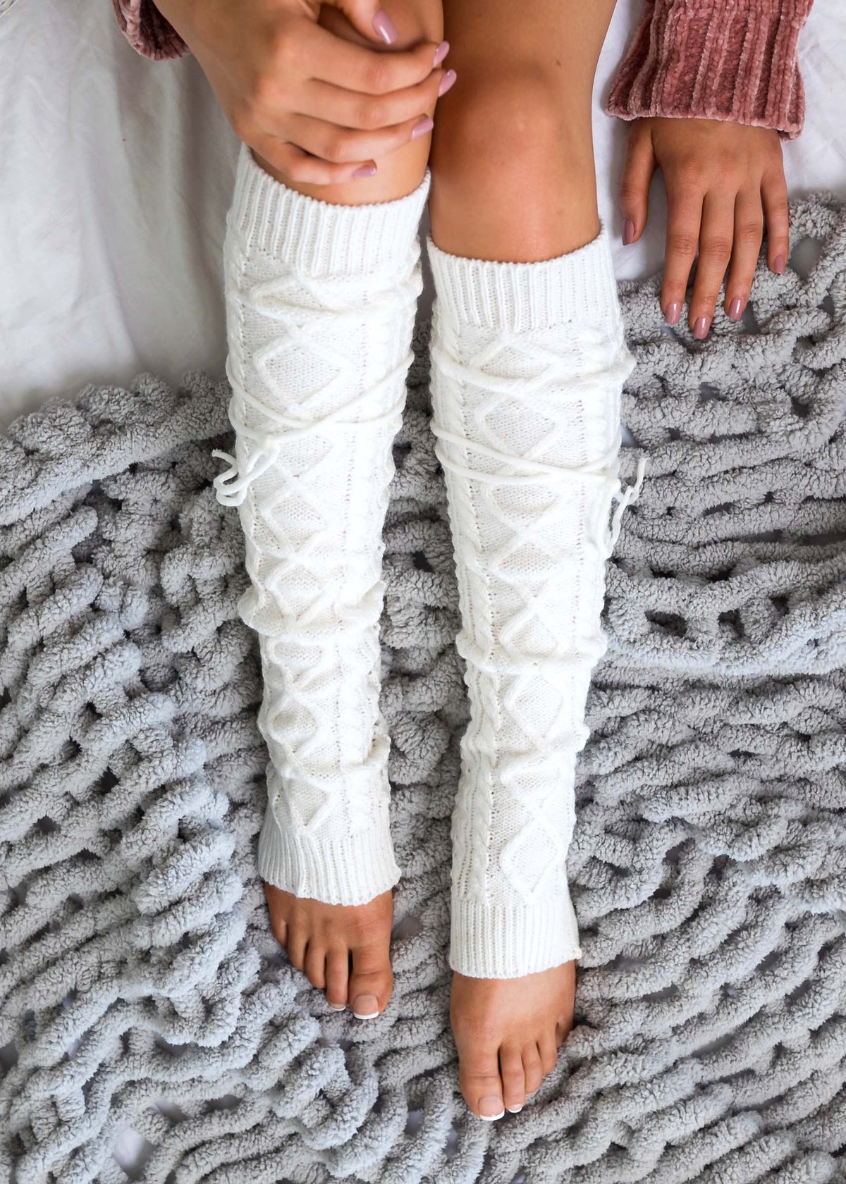 Long Cable-Knit Leg Warmer