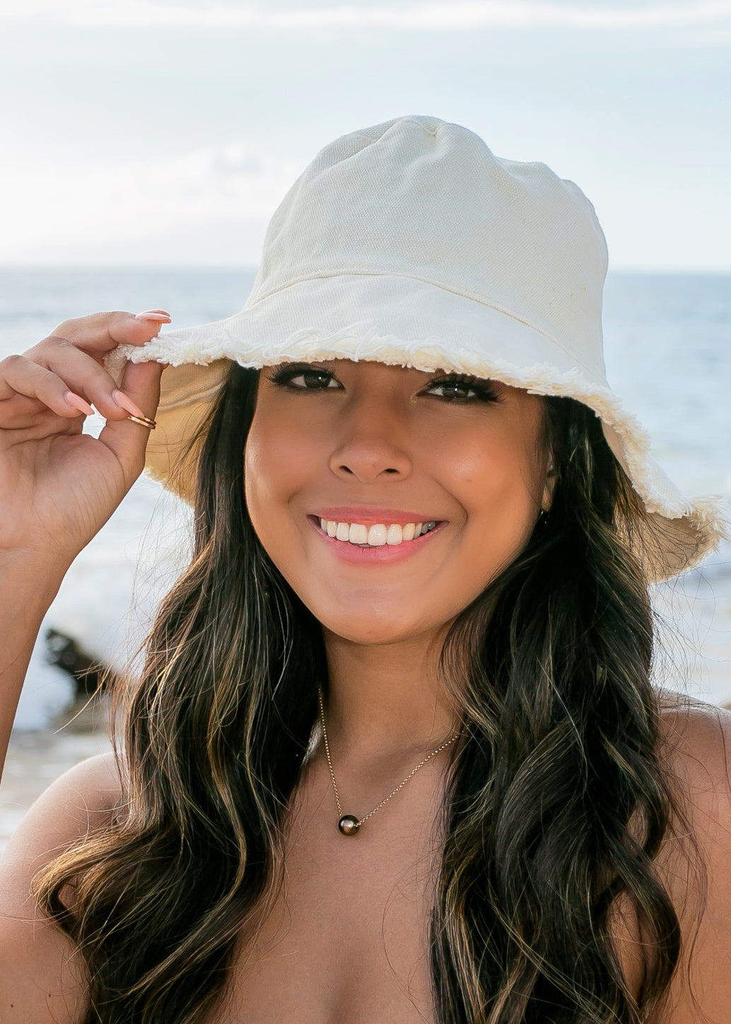 Frayed Edge Canvas Bucket Hat