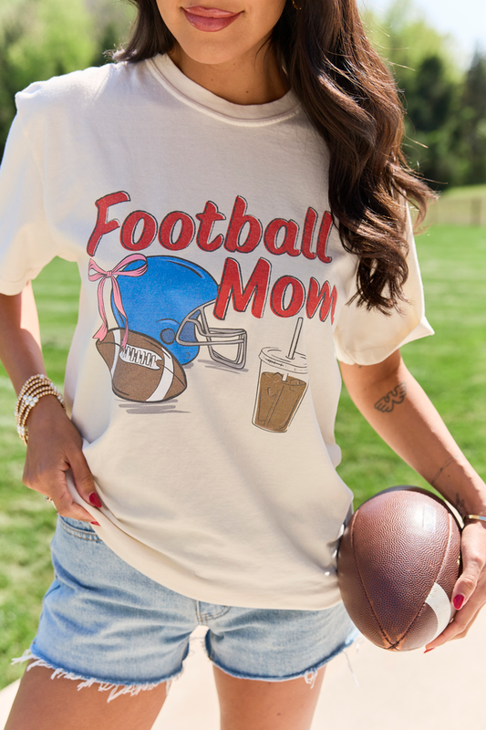 Football Mom Ivory Comfort Colors Graphic Tee