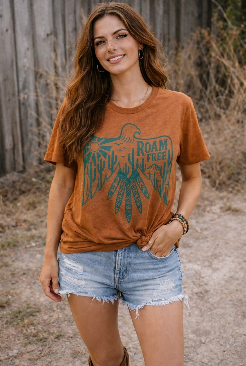 Roam Free Graphic Tee (Boho/Western)