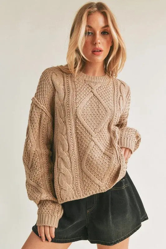 Aemi & Co Adela Sweater cable knit sweater Aemi + Co OAT S