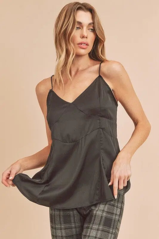 Aemi + Co Moon Tie Tank dressy tank Aemi + Co BLACK S