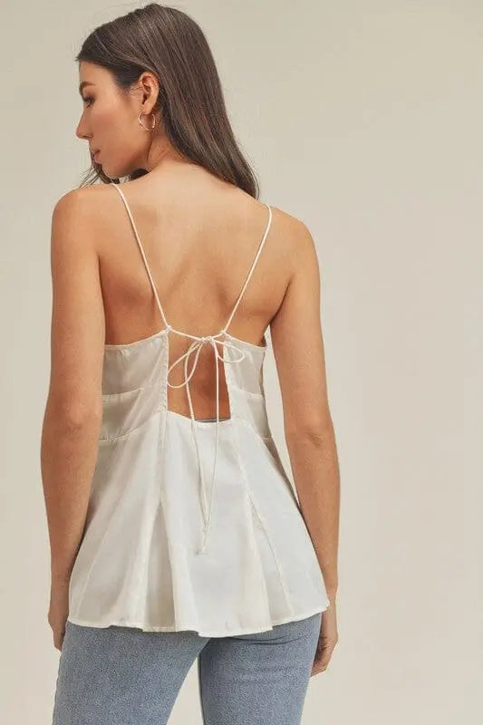 Aemi + Co Moon Tie Tank dressy tank Aemi + Co IVORY S