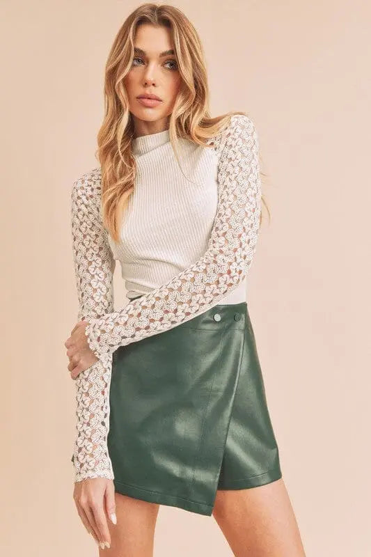 Aemi + Co Suri Top fitted knit shirt Aemi + Co