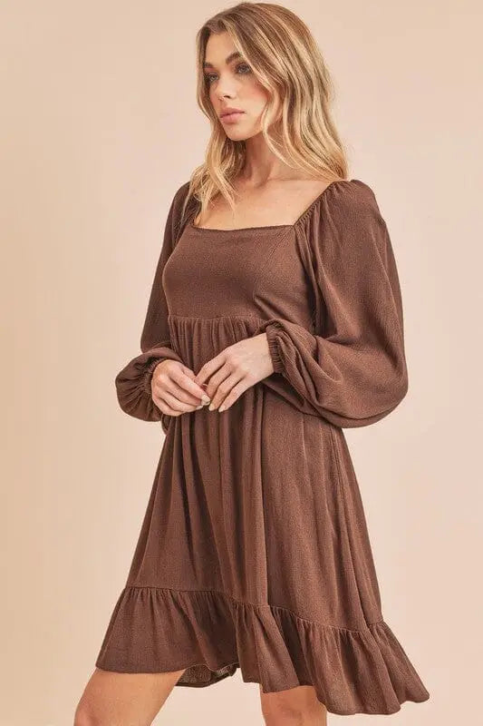 Aemi + Co Taya Dress rayon dress Aemi + Co CHOCOLATE S