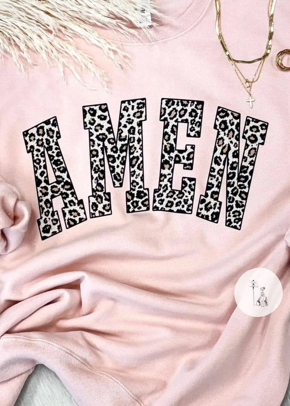 AMEN Sweatshirt AMEN animal print sweatshirt Poet Street Boutique Pink Large