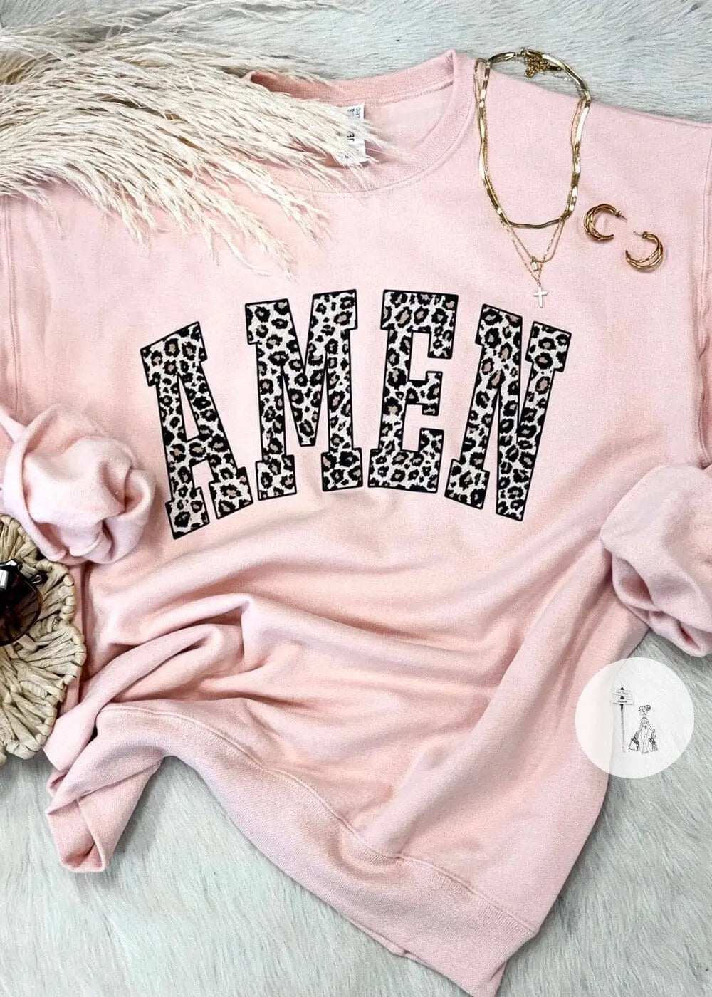 AMEN Sweatshirt AMEN animal print sweatshirt Poet Street Boutique Pink Small
