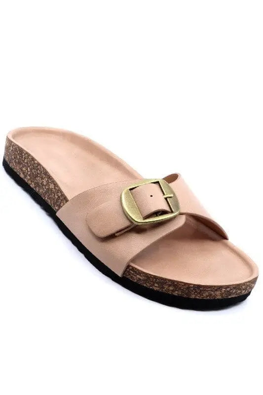 Boho Cork Bed Slip-ons cork slide sandals Poet Street Boutique Taupe 6