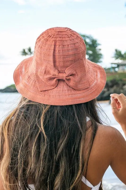 Bow Accent Bucket Sunhat bucket sun hat Poet Street Boutique