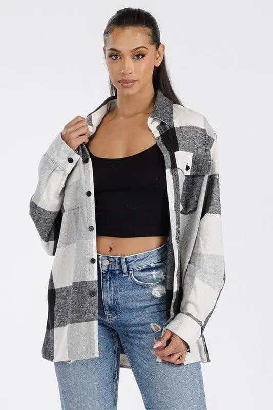 Boyfriend Oversized Soft Flannel Shacket WEIV