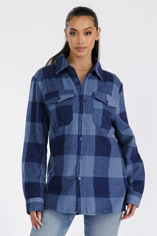 Boyfriend Oversized Soft Flannel Shacket WEIV