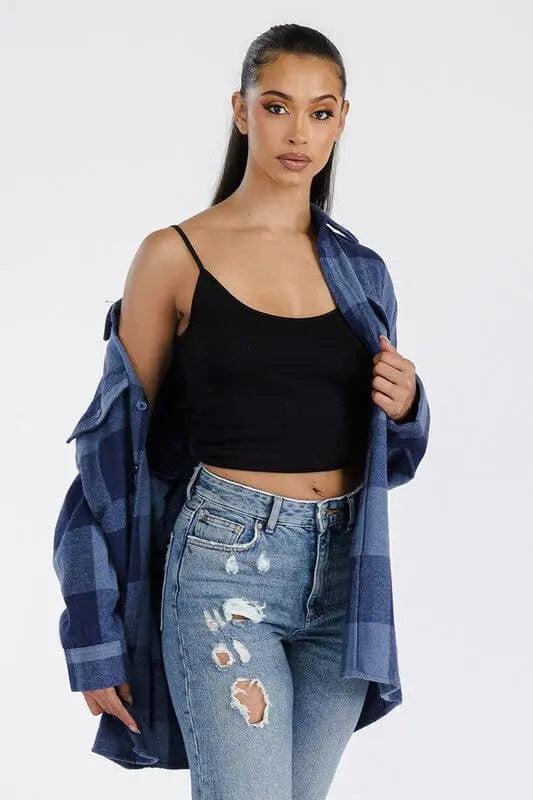 Boyfriend Oversized Soft Flannel Shacket WEIV