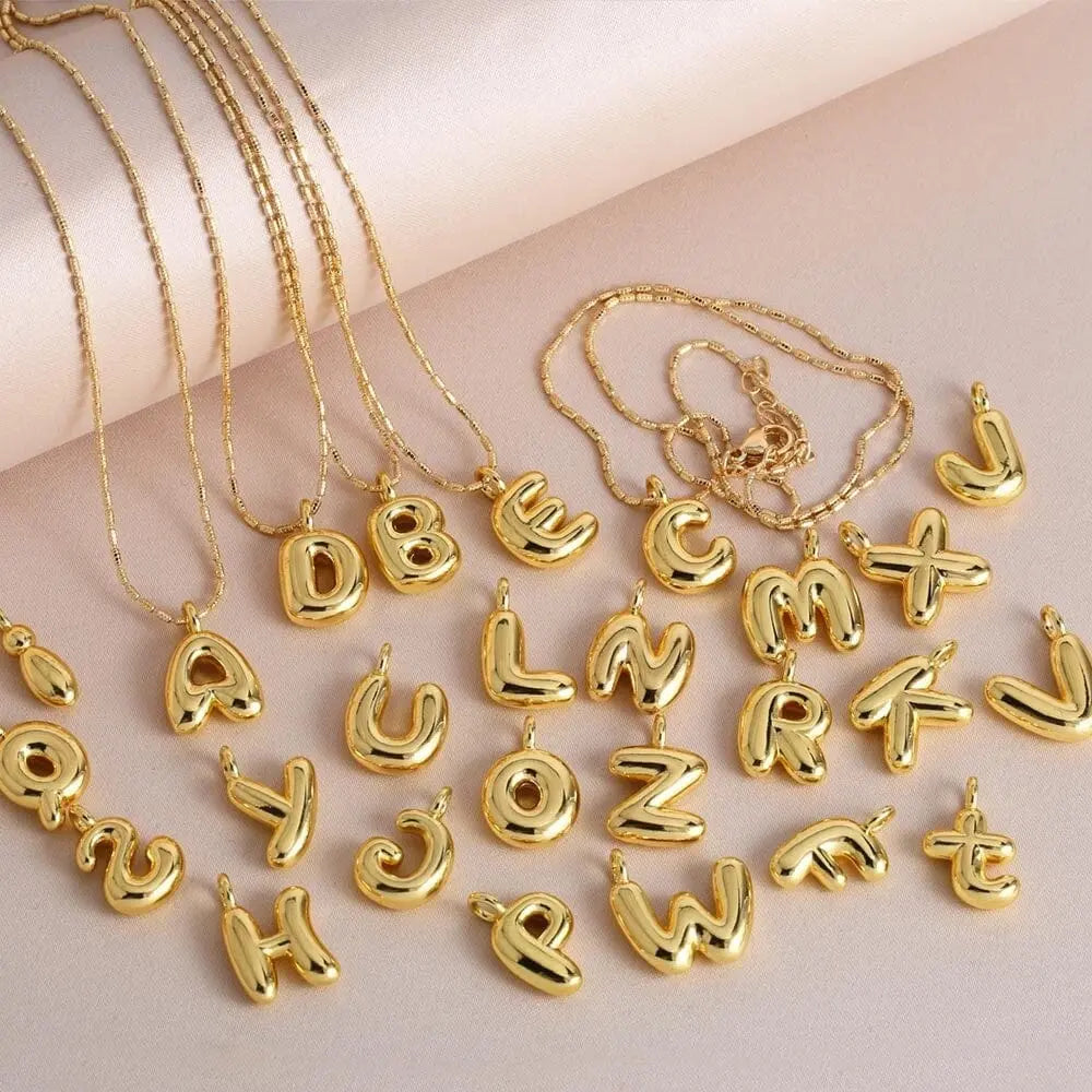 Bubble Letter Necklace Bubble Letter necklace Poet Street Boutique B