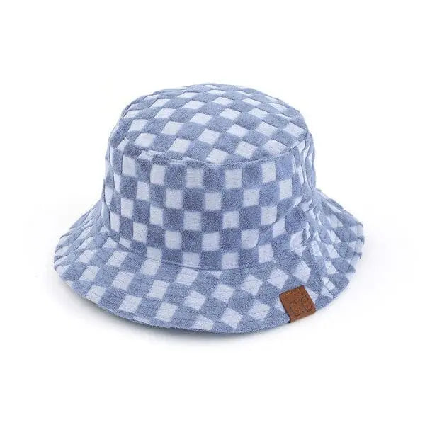 CC Checkered Terry Cloth Bucket Hat terry bucket hat C.C Denim OS