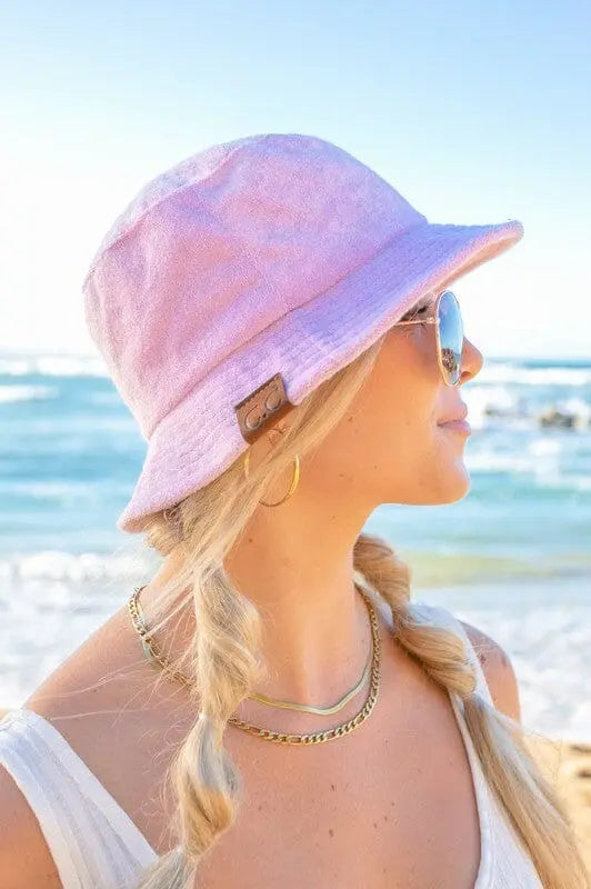 CC Terry Cloth Bucket Hat terry bucket hat Poet Street Boutique Lavender OneSize