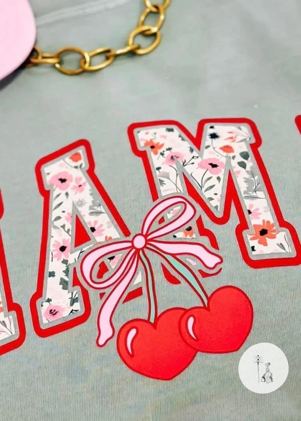 Cherry Mama Tee MAMA graphic tee woth cherries Poet Street Boutique