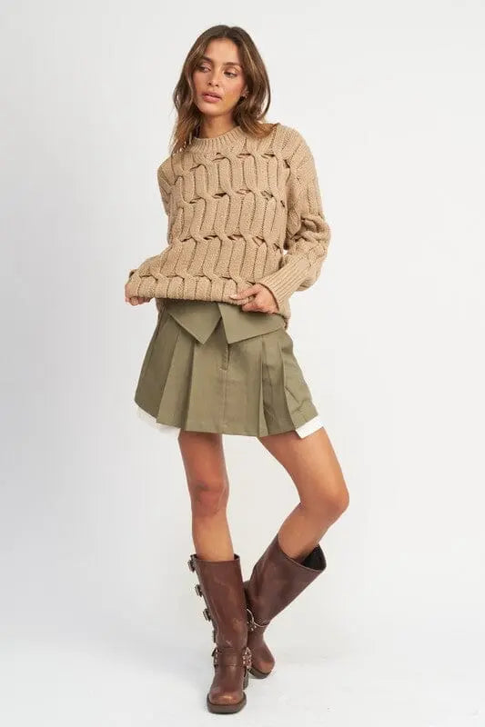 Chilly Night Open Knit Sweater open knit sweater Emory Park