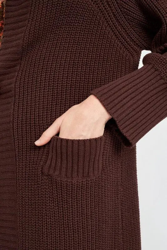 Chocolate Dreams Open Cardigan open front sweater cardigan Emory Park
