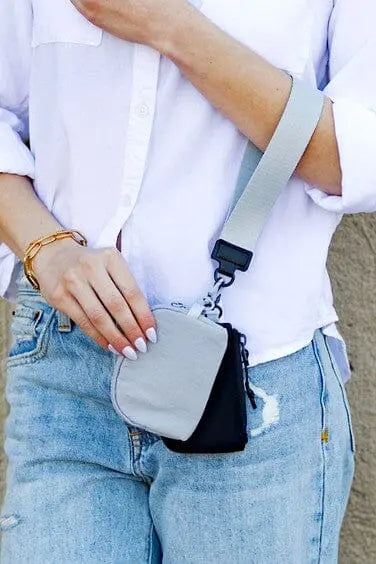 Clippable Dual Pouch Wristlet dual coin wristlet Poet Street Boutique Black / Gray OneSize