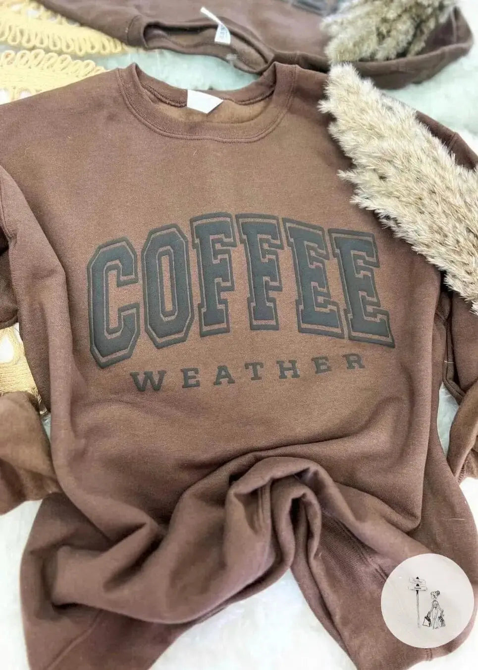 Coffee Weather Puff Print Sweatshirt graphic sweatshirt Poet Street Boutique Medium