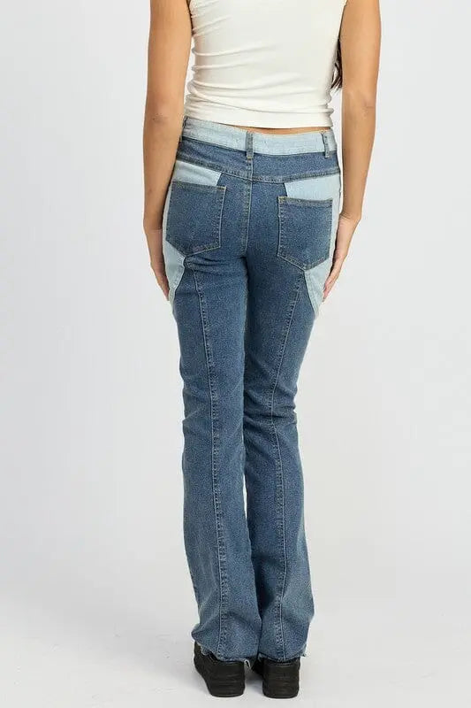 COLOR BLOCK WIDE LEG PANTS Emory Park