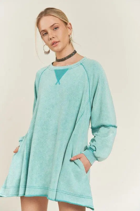 COLORWASH TUNIC SWEATSHIRT Jade By Jane