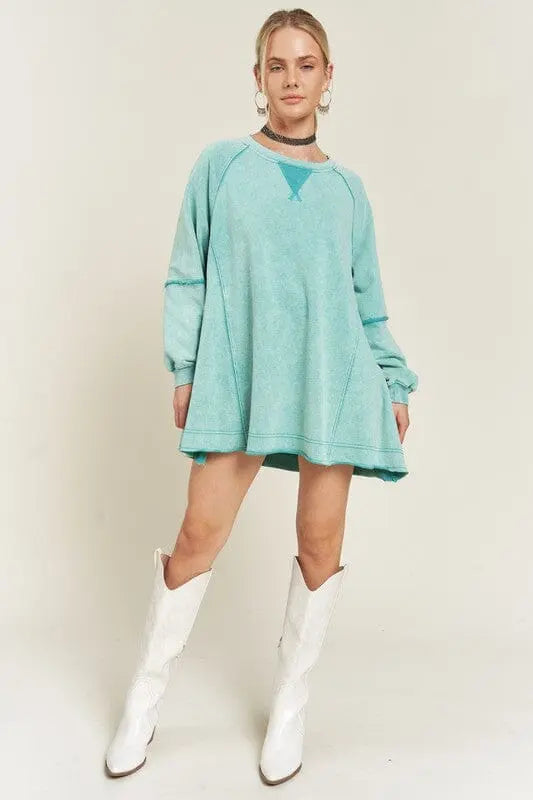 COLORWASH TUNIC SWEATSHIRT Jade By Jane