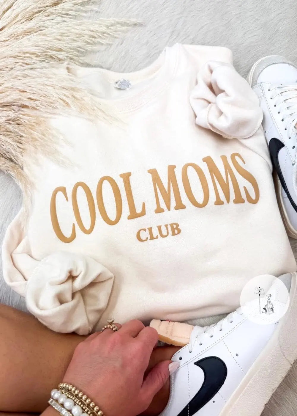 Cool Moms Club Puff Print Sweatshirt Puff print cool moms club sweatshirt Poet Street Boutique Medium