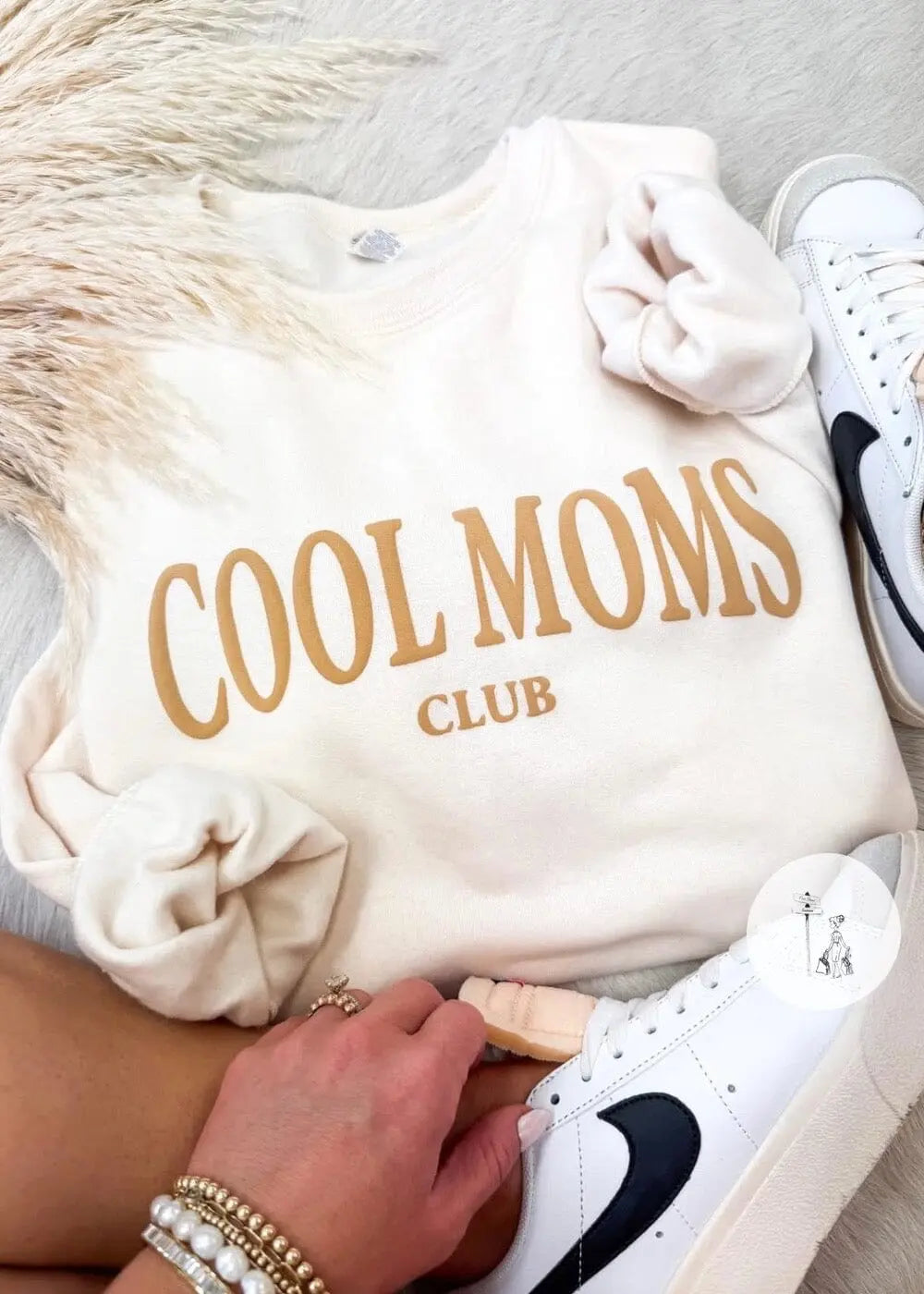 Cool Moms Club Puff Print Sweatshirt Puff print cool moms club sweatshirt Poet Street Boutique Small